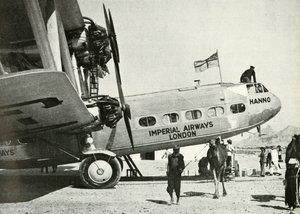 Imperial Airways Handley-Page HP 42 dubbeldekker Hanno, Gwadar, Baluchistan, ca. 1931-ca. 1940 1946