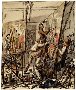In een kunstenaarsatelier, 1820s