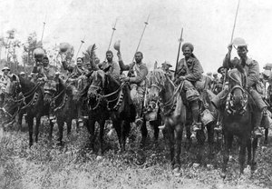 Indiase cavalerie na hun aanval, Somme, Frankrijk, Eerste Wereldoorlog, 14 juli 1916, ca. 1920