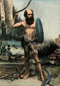 Inheemse Australiër gewapend met een Boemerang, 1900 door Unbekannt