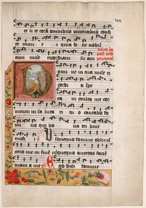 Initiaal D met koning David, uit een cisterciënzer graduale, ca. 1524