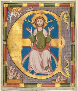 Initiaal E uit een gemeentewetboek: Het Laatste Oordeel, c. 1330 door Unbekannt