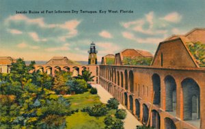 Binnen de ruïnes van Fort Jefferson Dry Tortugas, Key West, Florida