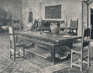 Interieur, Palazzo Davanzati - Met 15e-eeuwse tafel uit Parma of Modena, 1928