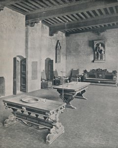 Interieur Palazzo Davanzati, Florence. Met twee 16e-eeuwse tafels, 1928 door Unbekannt