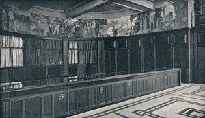 Interieur van de nieuwe kantoren van Grand Trunk Railways met tempera fries door Frank Brangwyn, ca. 1909 door Unbekannt