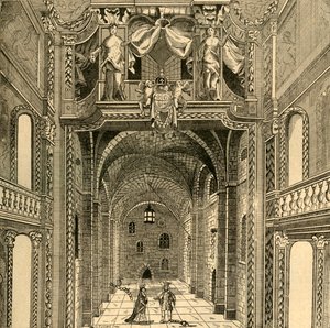 Interieur van het Dukes Theatre, ca. 1673