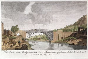 IJzeren brug over de Severn bij Ironbridge, Coalbrookdale, Engeland, gebouwd 1779 door Unbekannt