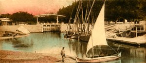 Ismailia - De sluis naar beneden, c1918-c1939