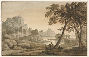 Italiaans landschap, 1700s