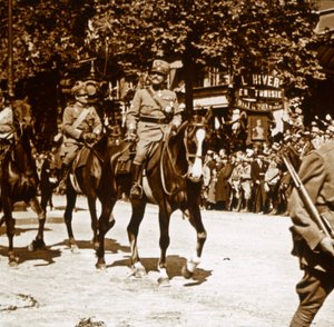 Italiaanse officieren tijdens de overwinningsparade, 1918