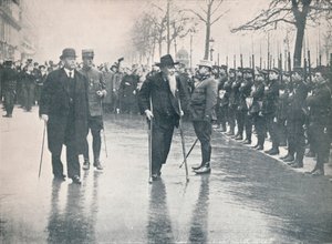 Italiaanse veteraan, Generaal Ricciotti Garibaldi, bij een review van Franse rekruten in Parijs, ca. 1914 door Unbekannt