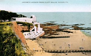 Jacobs Ladder, gezien vanaf Cliff Walks, Sidmouth, Devon, begin 20e eeuw door Unbekannt