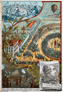 Jacques Charles lanceert zijn eerste aerostaat vanaf de Champ de Mars, Parijs, 1783, 1890s door Unbekannt