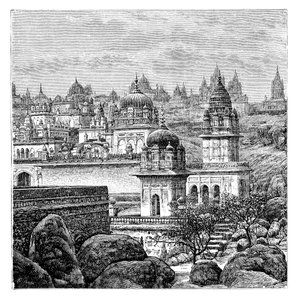 Jaina tempels, Junagadh, Gujarat, India, 1895
