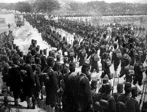 Japanse troepen, Korea, 1900