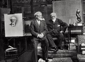 Jean Richepin, Franse dichter, dramaturg en romanschrijver, en Leon Bonnat, Franse kunstenaar, 1901 door Unbekannt