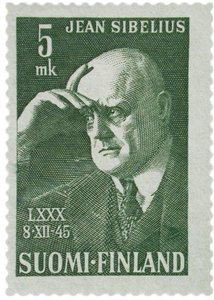 Jean Sibelius postzegel, 1945 door Unbekannt