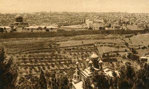 Jeruzalem vanaf de Olijfberg door Unbekannt