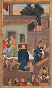 Jezus wekt de dochter van Jairus op uit de dood, uit een Spiegel van Heiligheid Mirat al-quds