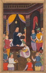 Jezus afgebeeld door de schilder van koning Abgar, uit een Mirat al-quds..., 1602-1604 door Unbekannt