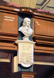 John Miltons monument, St Gileskerk, Cripplegate, Londen, ca. 1850