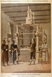 Joseph Marie Jacquard, toont zijn weefgetouw aan Lazare Carnot, Lyon, Frankrijk, 1801 1901 door Unbekannt