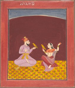 Kamod Raga van de Dipak Raga Familie, pagina uit een Ragamala Serie door Unbekannt