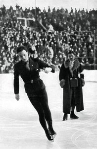 Karl Schäfer, Oostenrijkse kunstschaatser, Winterspelen, Garmisch-Partenkirchen, Duitsland door Unbekannt