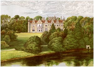 Keele Hall, Staffordshire, huis van de familie Sneyd, ca. 1880