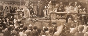 Koning Karel IV legt zijn kroningseed af in Boedapest op 30 december 1916, 1916 door Unbekannt