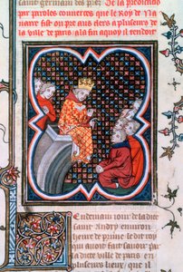 Koning Karel van Navarra predikend, 1375-1379 door Unbekannt