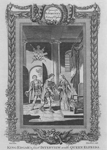 Koning Edgars eerste ontmoeting met koningin Elfrida, ca. 1787 door Unbekannt