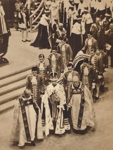 Koning George VI verlaat de abdij, 12 mei 1937