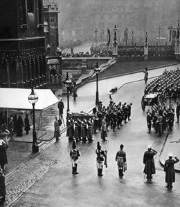 Begrafenisstoet van koning George V bij Westminster Hall, Londen