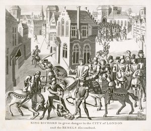 Koning Richard II confronteert de rebellen, Boerenopstand, Londen door Unbekannt