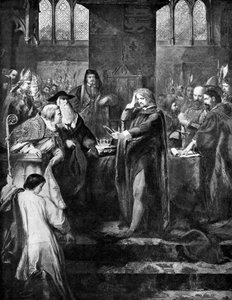 Koning Richard II doet afstand van de kroon aan zijn neef Bolingbroke