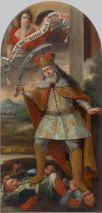Koning Sint Stefanus in de strijd met de Turken, ca. 1718-1719 door Unbekannt
