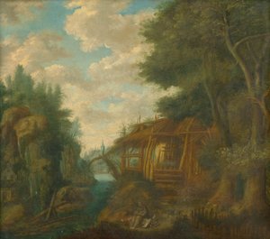 Landschap met hut