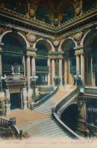 LOpéra Garnier - de trap, Parijs, ca. 1920 door Unbekannt