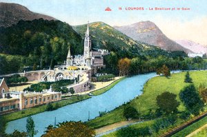 La Basilique et le Gave, Lourdes, Frankrijk, 1933