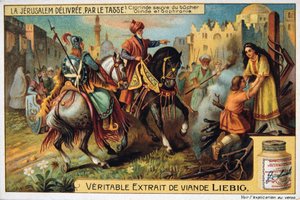 La Jerusalem deliveree par le Tasse, Clorinde gered van branden. 19e eeuw
