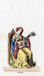 Hofdame, kostuumontwerp voor Shakespeares toneelstuk, Henry VIII, 19e eeuw door Unbekannt