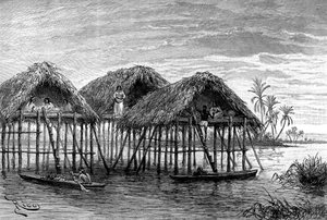 Paaldorpen van Santa Rosa, nabij Maracaibo, Venezuela, 1895 door Unbekannt