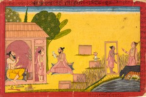 Lakshmana bij de hermitage, folio uit een Ramayana, ca. 1690-1710