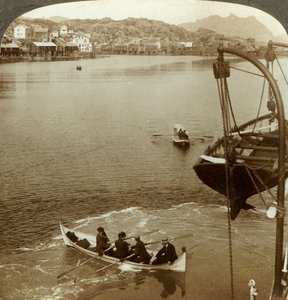 Landing van een stoomboot in het Arctische gebied, Svolvaer, Lofoten Eilanden, N. Noorwegen, ca. 1905