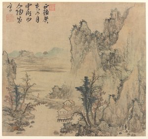Landschap, Late Ming of vroege Qing-dynastie, 17e eeuw door Unbekannt