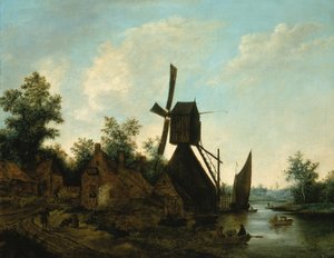 Landschap windmolen, 17e eeuw