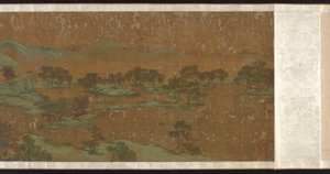 Landschap in blauw en groen, Ming of Qing-dynastie, 17e-18e eeuw door Unbekannt