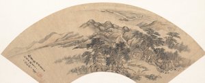 Landschap in de stijl van Yan Wengui, 18e eeuw of later, valse datum van 1707 door Unbekannt